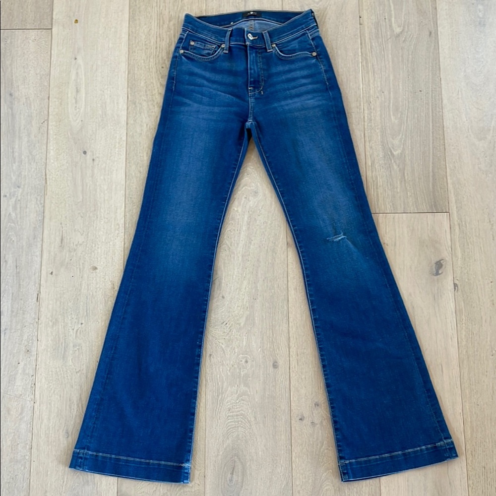 NWOT! 7 For All Mankind Blue Flare Wide Leg Jeans